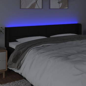 LED Kopfteil Schwarz 183x16x78/88 cm Stoff