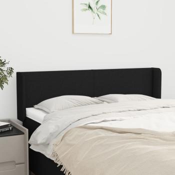 ARDEBO.de - Kopfteil mit Ohren Schwarz 147x16x78/88 cm Stoff