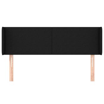 Kopfteil mit Ohren Schwarz 147x16x78/88 cm Stoff