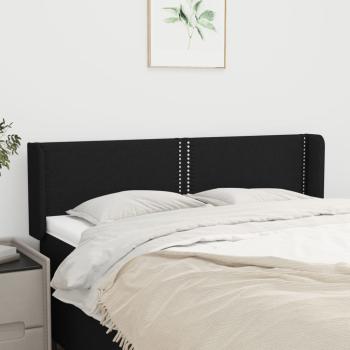 ARDEBO.de - Kopfteil mit Ohren Schwarz 147x16x78/88 cm Stoff