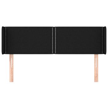 Kopfteil mit Ohren Schwarz 147x16x78/88 cm Stoff