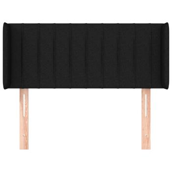 Kopfteil mit Ohren Schwarz 93x16x78/88 cm Stoff