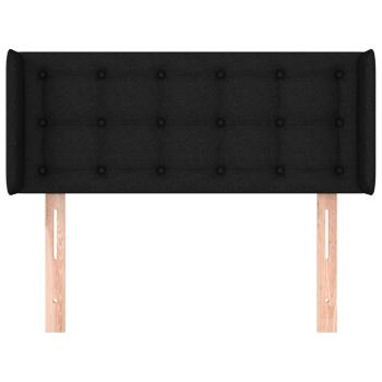 Kopfteil mit Ohren Schwarz 103x16x78/88 cm Stoff