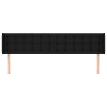 Kopfteil mit Ohren Schwarz 163x16x78/88 cm Stoff