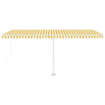 Standmarkise Manuell Einziehbar 500x300 cm Gelb/Weiß