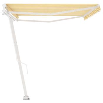 Standmarkise Manuell Einziehbar 500x300 cm Gelb/Weiß