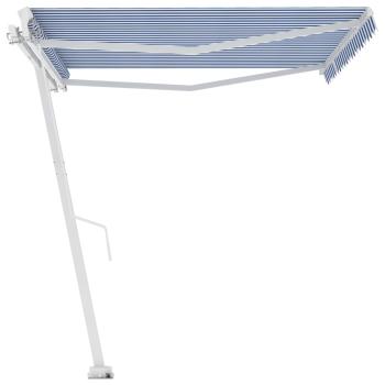 Standmarkise Manuell Einziehbar 400x350 cm Blau/Weiß
