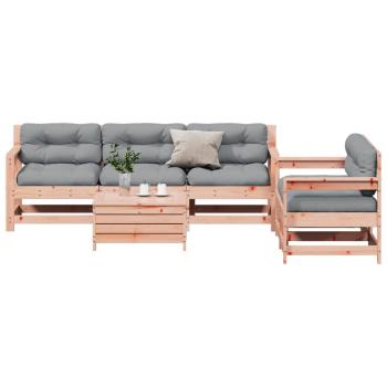 6-tlg. Garten-Lounge-Set mit Kissen Massivholz Douglasie