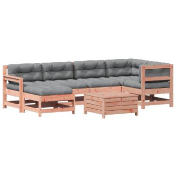 7-tlg. Garten-Lounge-Set mit Kissen Massivholz Douglasie