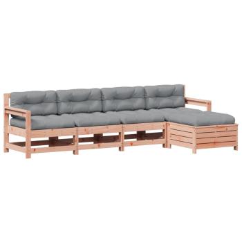 5-tlg. Garten-Lounge-Set mit Kissen Massivholz Douglasie