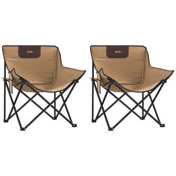 Campingstühle 2 Stk. mit Tasche Klappbar Braun