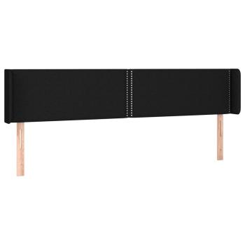 LED Kopfteil Schwarz 203x16x78/88 cm Stoff