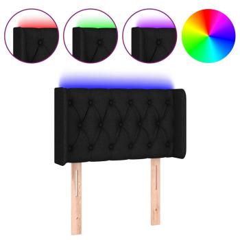 LED Kopfteil Schwarz 83x16x78/88 cm Stoff