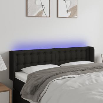 ARDEBO.de - LED Kopfteil Schwarz 147x16x78/88 cm Stoff