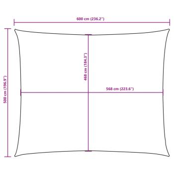 Sonnensegel Oxford-Gewebe Rechteckig 5x6 m Anthrazit