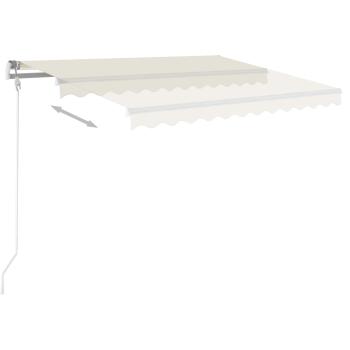 Markise Manuell Einziehbar mit Pfosten 4x3,5 m Creme
