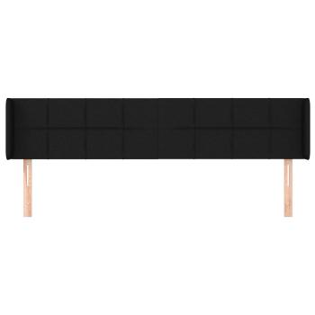 Kopfteil mit Ohren Schwarz 203x16x78/88 cm Stoff