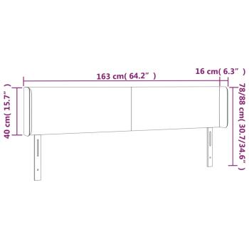 Kopfteil mit Ohren Schwarz 163x16x78/88 cm Stoff