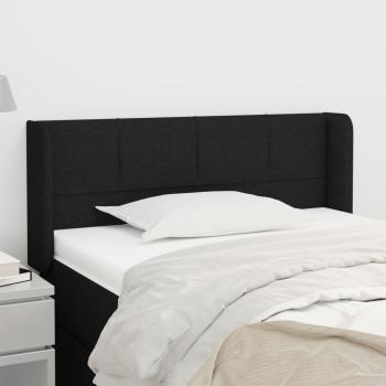 ARDEBO.de - Kopfteil mit Ohren Schwarz 93x16x78/88 cm Stoff