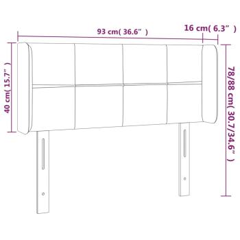 Kopfteil mit Ohren Schwarz 93x16x78/88 cm Stoff