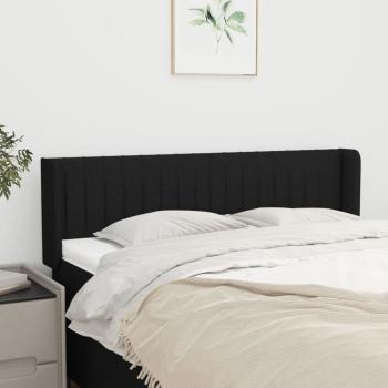 ARDEBO.de - Kopfteil mit Ohren Schwarz 147x16x78/88 cm Stoff