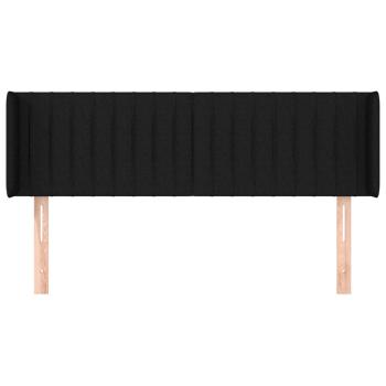 Kopfteil mit Ohren Schwarz 147x16x78/88 cm Stoff