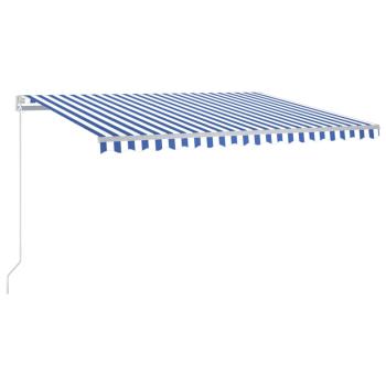 Markise Manuell Einziehbar 400x350 cm Blau und Weiß