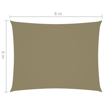 Sonnensegel Oxford-Gewebe Rechteckig 6x8 m Beige