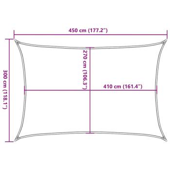 Sonnensegel 160 g/m² Rechteckig Orange 3x4,5 m HDPE