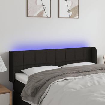 ARDEBO.de - LED Kopfteil Schwarz 147x16x78/88 cm Stoff