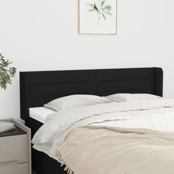 ARDEBO.de - Kopfteil mit Ohren Schwarz 147x16x78/88 cm Stoff