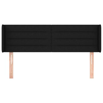 Kopfteil mit Ohren Schwarz 147x16x78/88 cm Stoff
