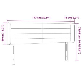Kopfteil mit Ohren Schwarz 147x16x78/88 cm Stoff