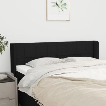 ARDEBO.de - Kopfteil mit Ohren Schwarz 147x16x78/88 cm Stoff