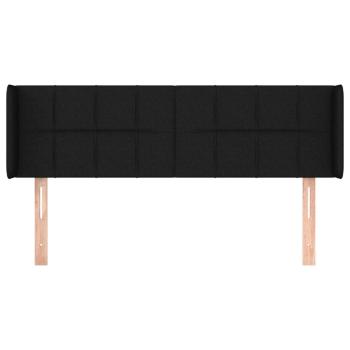 Kopfteil mit Ohren Schwarz 147x16x78/88 cm Stoff