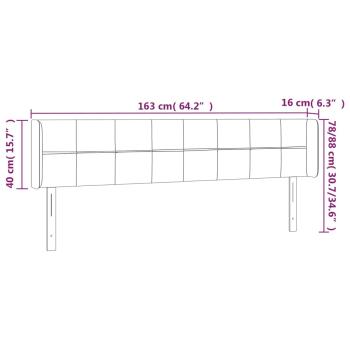 Kopfteil mit Ohren Dunkelbraun 163x16x78/88 cm Stoff