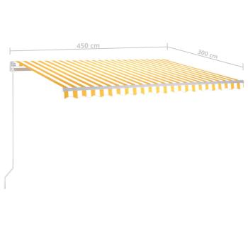 Markise Manuell Einziehbar 450x300 cm Gelb und Weiß