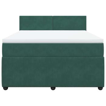 Boxspringbett mit Matratze Dunkelgrün 140x190 cm Samt