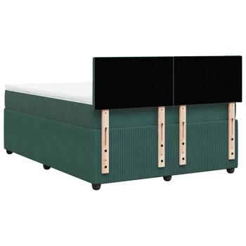 Boxspringbett mit Matratze Dunkelgrün 140x190 cm Samt
