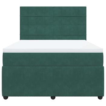 Boxspringbett mit Matratze Dunkelgrün 140x190 cm Samt
