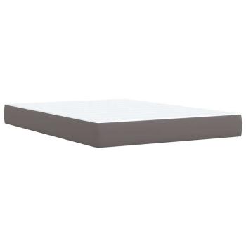 Boxspringbett mit Matratze Grau 140x190 cm Kunstleder