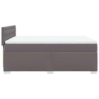 Boxspringbett mit Matratze Grau 140x190 cm Kunstleder