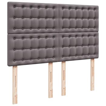 Ottoman-Bett mit Matratze & LEDs Grau 140x190 cm Kunstleder