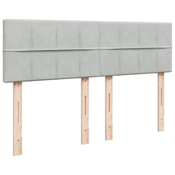 Ottoman-Bett mit Matratze Hellgrau 140x190 cm Samt