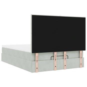 Ottoman-Bett mit Matratzen Hellgrau 140x190 cm Samt