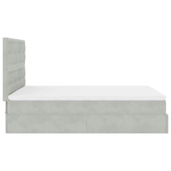 Ottoman-Bett mit Matratzen & LEDs Hellgrau 140x190 cm Samt