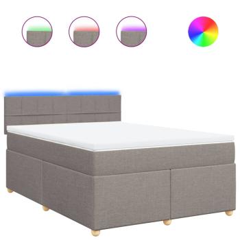Boxspringbett mit Matratze Taupe 140x190 cm Stoff
