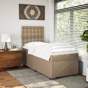 Boxspringbett mit Matratze Cappuccino-Braun 80x200cm Kunstleder