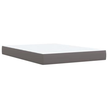 Boxspringbett mit Matratze Grau 140x190 cm Kunstleder