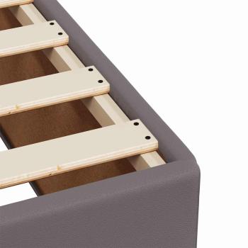 Boxspringbett mit Matratze Grau 140x190 cm Kunstleder